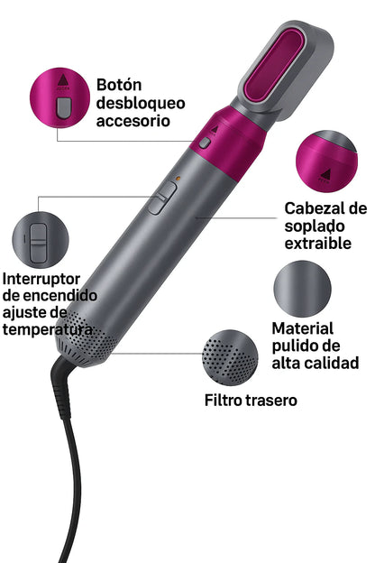 Airbrush 5 En 1 Secador De Pelo Multifuncion
